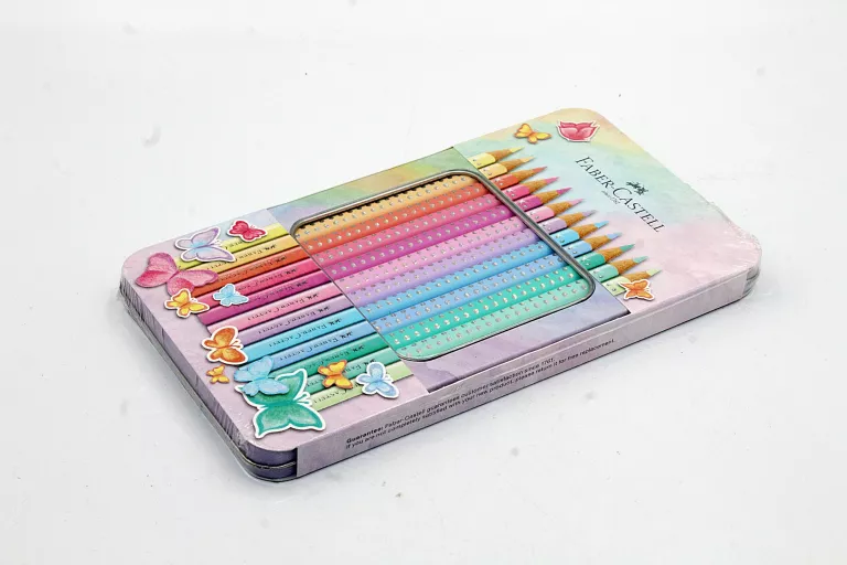 KREDKI OŁÓWKOWE FABER-CASTELL SPARKLE PASTEL 12 KOLORÓW