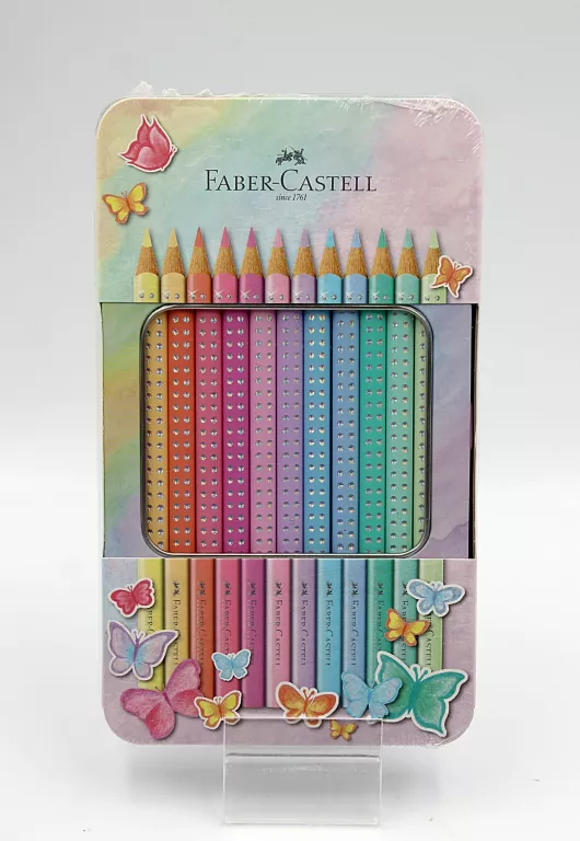 KREDKI OŁÓWKOWE FABER-CASTELL SPARKLE PASTEL 12 KOLORÓW