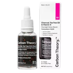 CARBON THEORY CHARCOAL,TEA TREE OIL & VITAMIN E DETOKSYKUJĄCE SERUM NA NOC