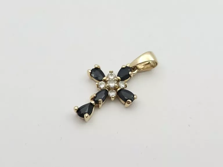 ZŁOTA ZAWIESZKA KRZYŻ CYRKONIE - 585 14K 2,05G