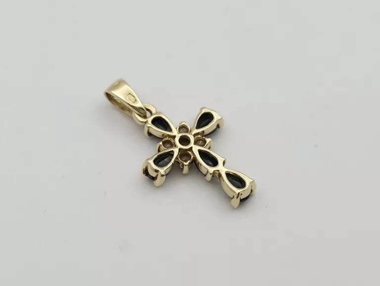 ZŁOTA ZAWIESZKA KRZYŻ CYRKONIE - 585 14K 2,05G