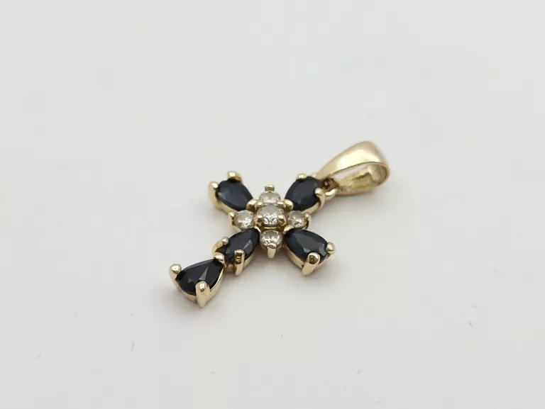 ZŁOTA ZAWIESZKA KRZYŻ CYRKONIE - 585 14K 2,05G