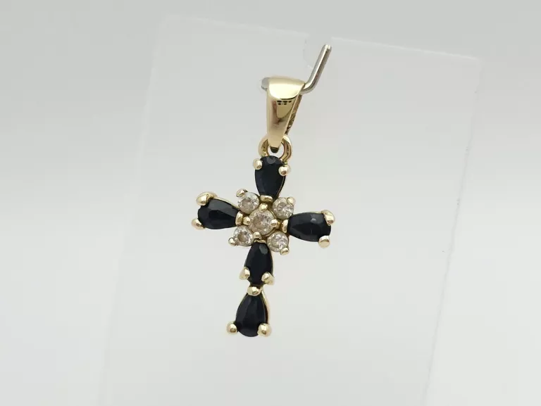 ZŁOTA ZAWIESZKA KRZYŻ CYRKONIE - 585 14K 2,05G