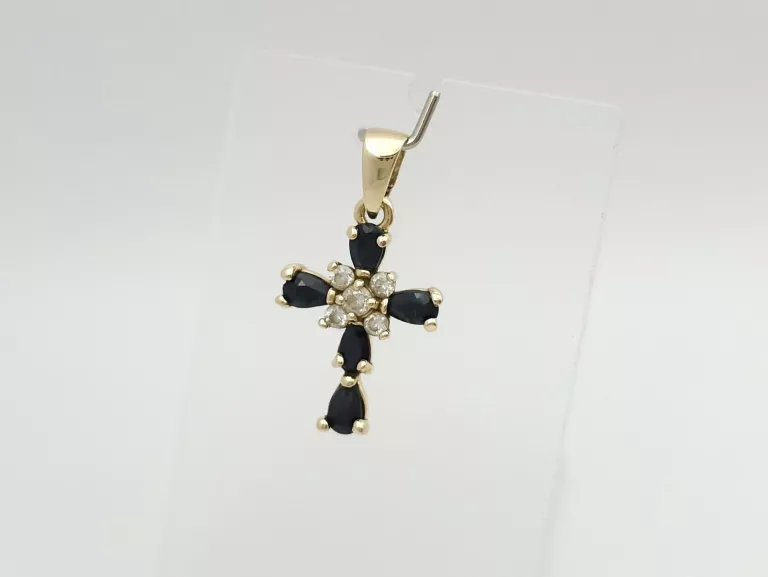 ZŁOTA ZAWIESZKA KRZYŻ CYRKONIE - 585 14K 2,05G