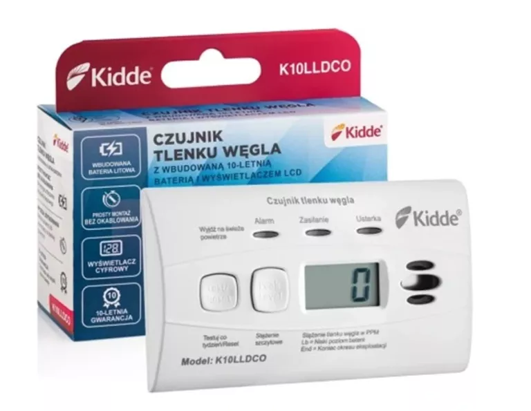 CZUJNIK CZADU KIDDE K10LLDCO Z WYŚWIETLACZEM LCD