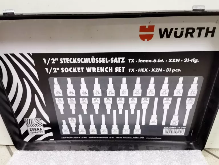 WURTH ZESTAW KLUCZY NASADOWYCH 6KT/TX 1/2 31SZT