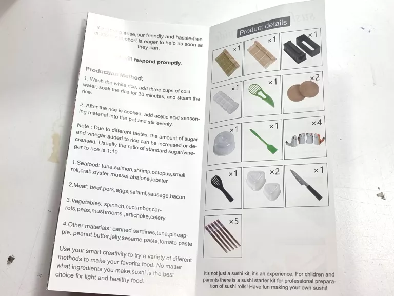 ZESTAW DO ROBIENIA SUSHI Z ROLKĄ MATA NOŻEM + AKCESORIA