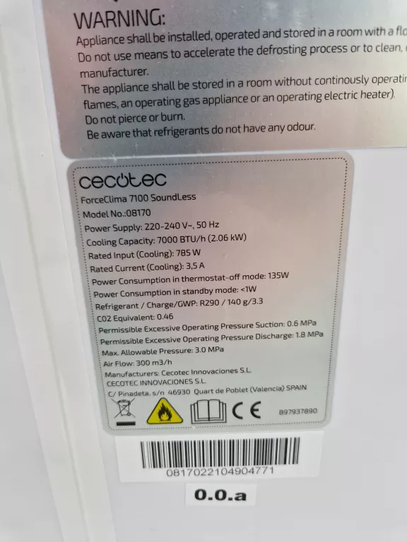 KLIMATYZATOR CECOTEC FORCECLIMA 7100 SOUNDLESS