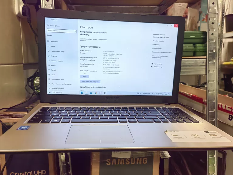 LAPTOP ASUS VIVOBOOK X540NA WIN10 4/240GB SSD/ CPU N3350+ŁAD