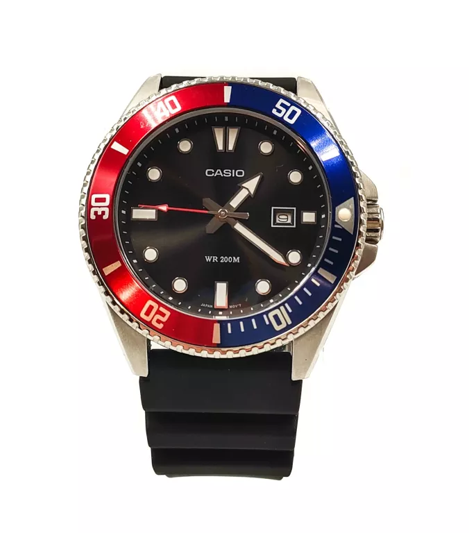 ZEGAREK CASIO MDV 107 CZERWONO-NIEBIESKI