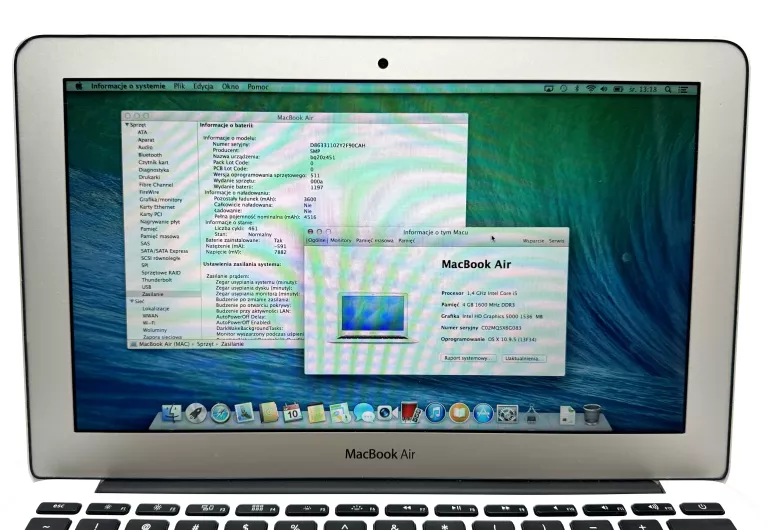 APPLE MACBOOK AIR(11-CALOWY, POCZĄTEK 2014 R.) I5 4GB 128GB SSD OS X 10.9.