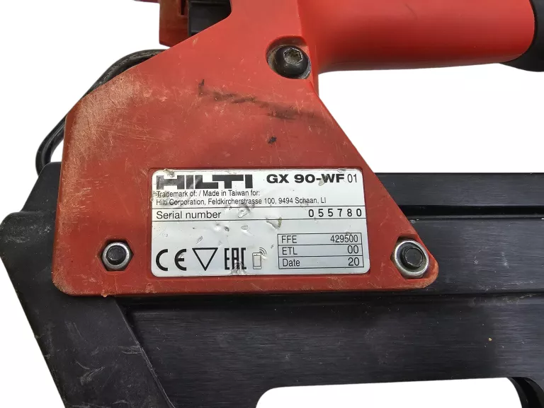 GWOŹDZIARKA OSADZAK GAZOWY HILTI GX 90-WF + 2X AKU 2.0AH + ŁADOWARKA