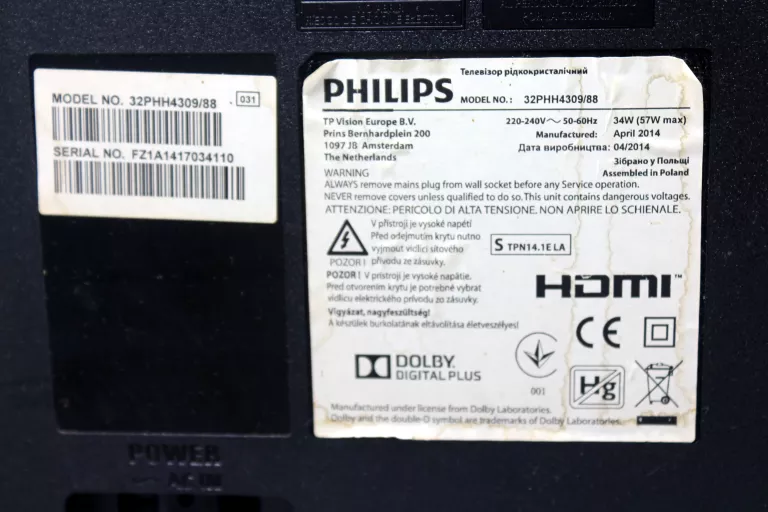 TELEWIZOR PHILIPS 32PHH4309/88 Z PILOTEM