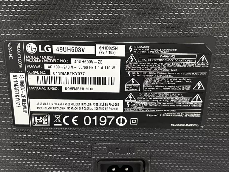 TELEWIZOR LED LG 49UH603V