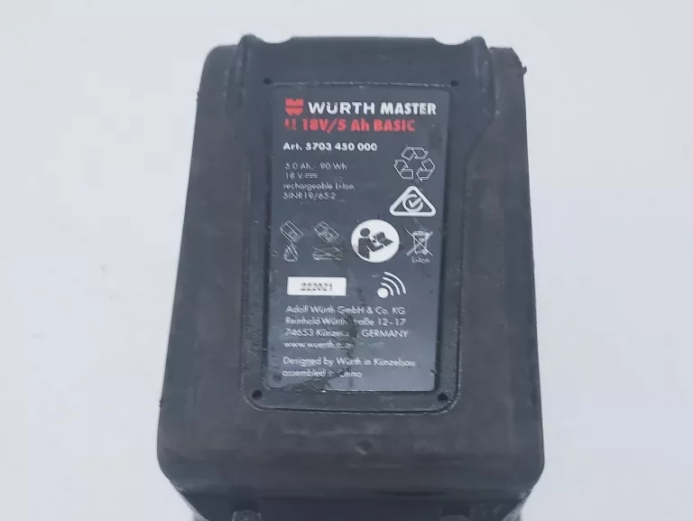 AKUMULATOR WURTH 5703450000 LI 18V/5AH BASIC