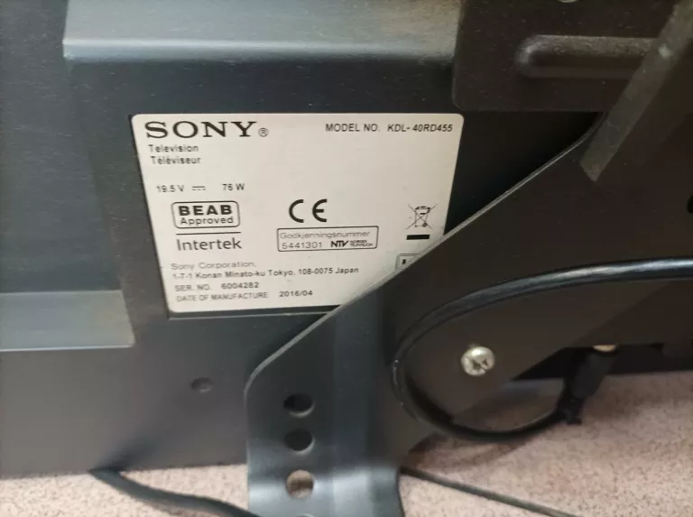 TELEWIZOR LED SONY KDL-40RD455 40 CALI FULL HD - PILOT# OSB. OSOBISTY