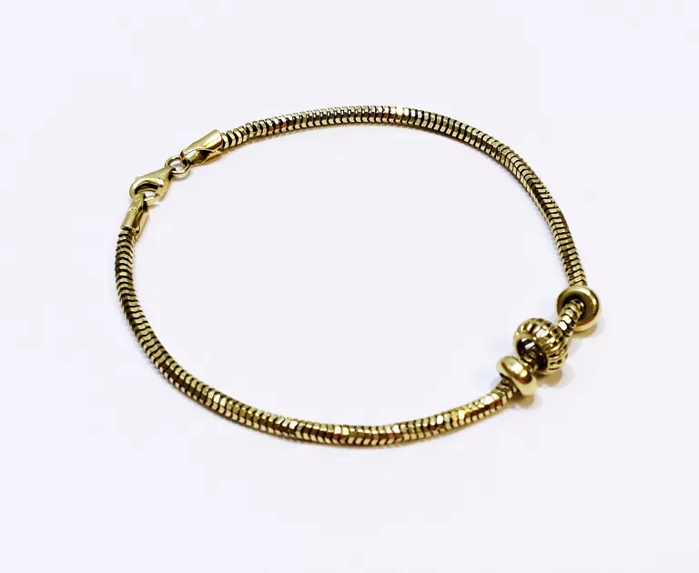 ZŁOTA BRANSOLETKA SPLOT SNAKE DŁ.19,5CM PR.585