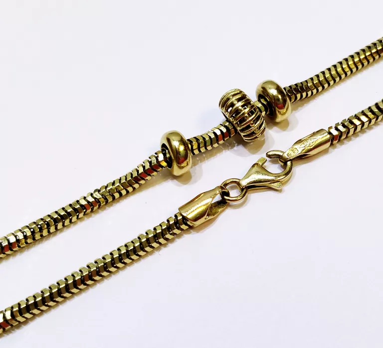 ZŁOTA BRANSOLETKA SPLOT SNAKE DŁ.19,5CM PR.585
