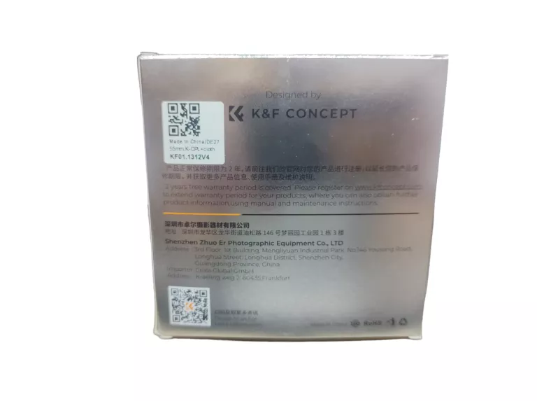 FILTR POLARYZACYJNY 55 MM ULTRACIENKI, K&F CONCEPT, NANO-K, HMC, CPL