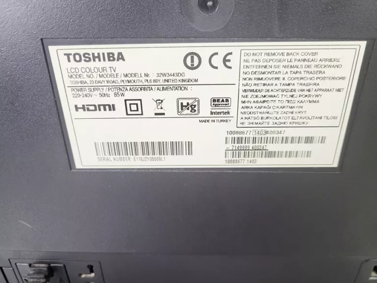 TELEWIZOR TOSCHIBA 32W3443DG