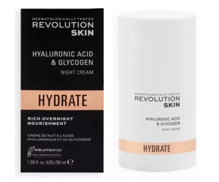 REVOLUTION SKIN KREM NA NOC Z KWASEM HIALURONOWYM I GLIKOGENEM 50 ML