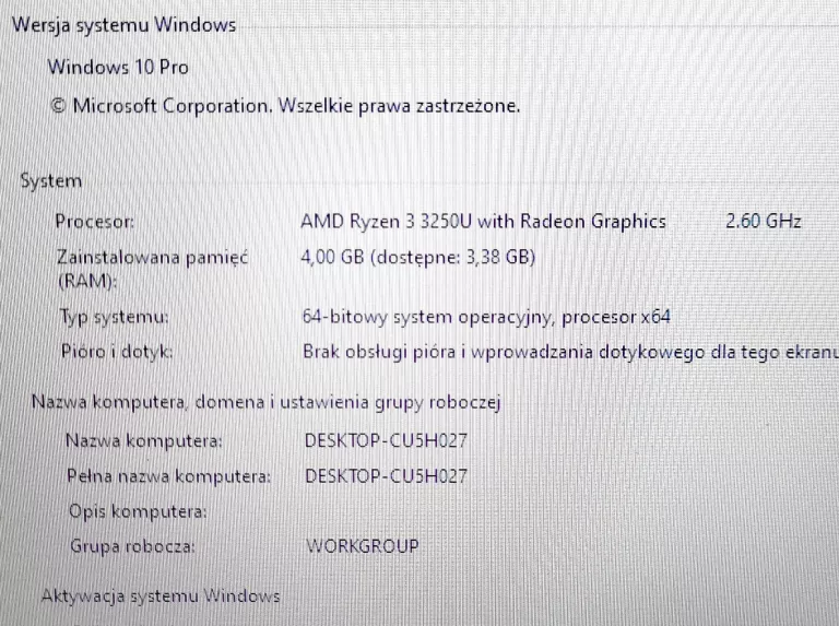 LENOVO IDEAPAD 3 (17ADA05) - 17,3" / AMD RYZEN 3 3250U / 4 GB / 256GB