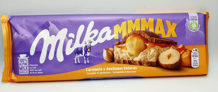 CZEKOLADA MILKA DUŻA MLECZNA MMMAX TOFFEE WHOLENUT O SMAKU KARMELOWYM 300G