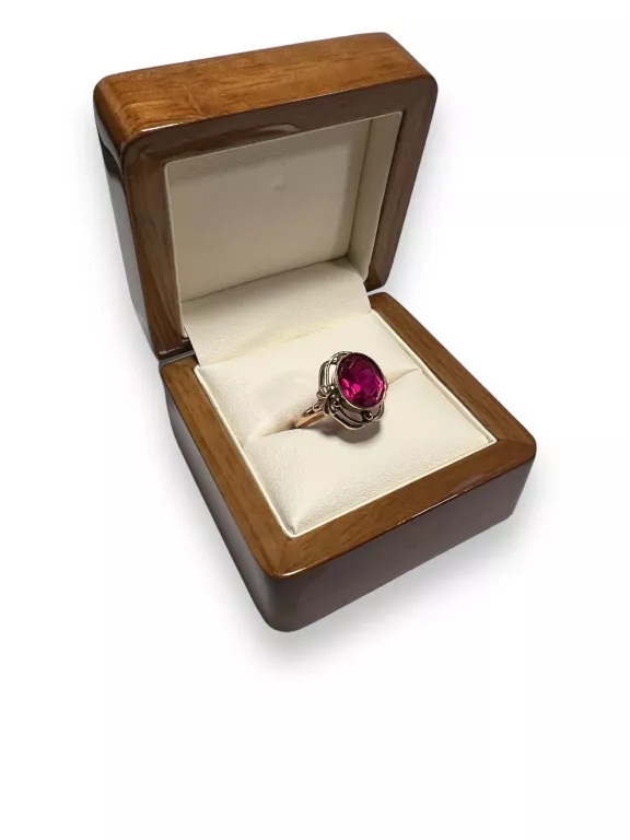 ZŁOTY PIERŚCIONEK Z RÓŻOWYM KAMIENIEM 3,61G/585/R16