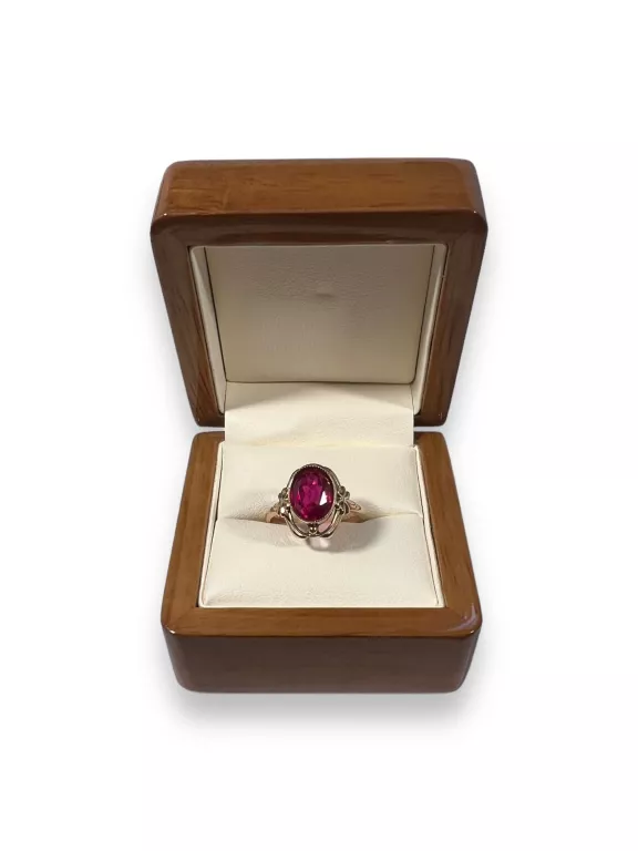 ZŁOTY PIERŚCIONEK Z RÓŻOWYM KAMIENIEM 3,61G/585/R16