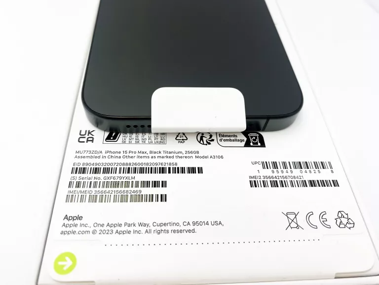 APPLE IPHONE 15 PRO MAX 256 GB BLACK TITANIUM