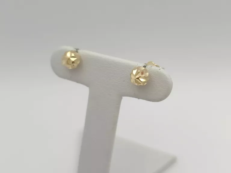 ZŁOTE KOLCZYKI DIAMENTOWE KULECZKI ŚR.5 MM - 585 14K 1,15G