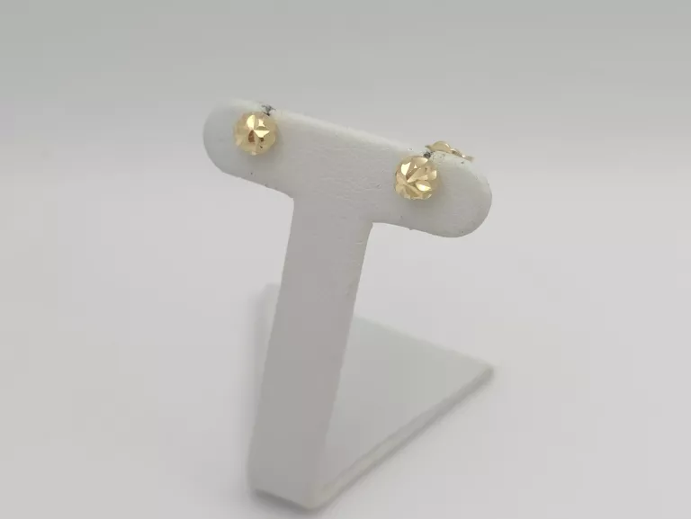 ZŁOTE KOLCZYKI DIAMENTOWE KULECZKI ŚR.5 MM - 585 14K 1,15G