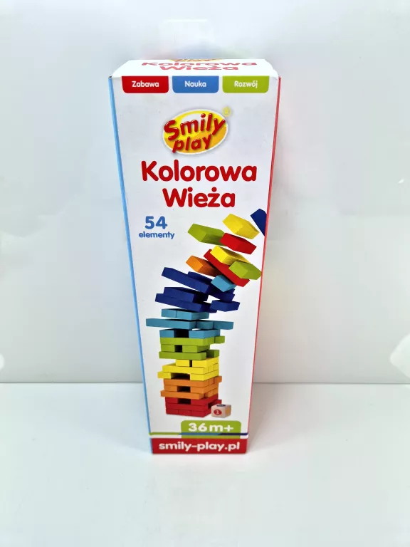WIEŻA  UKŁADANKA DREWNIANA SMILY PLAY 3+