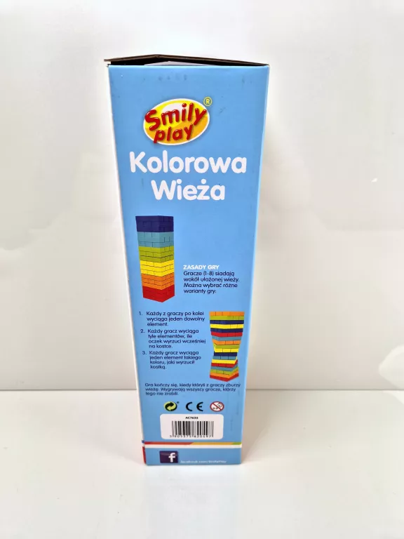WIEŻA  UKŁADANKA DREWNIANA SMILY PLAY 3+