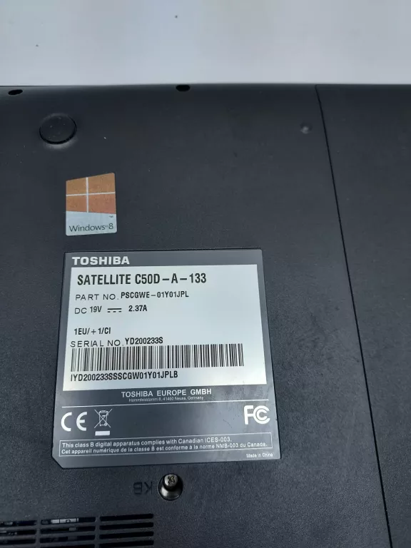 LAPTOP TOSHIBA SATELITTE C50D-A-133