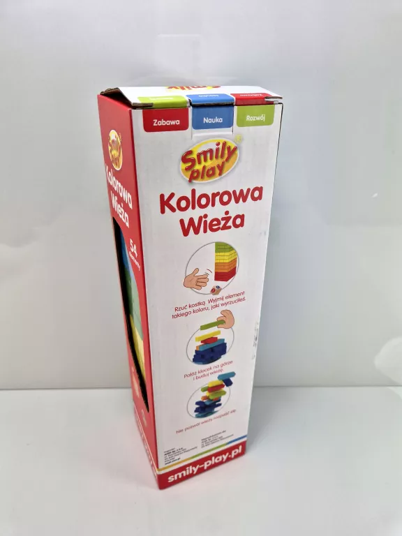 WIEŻA  UKŁADANKA DREWNIANA SMILY PLAY 3+