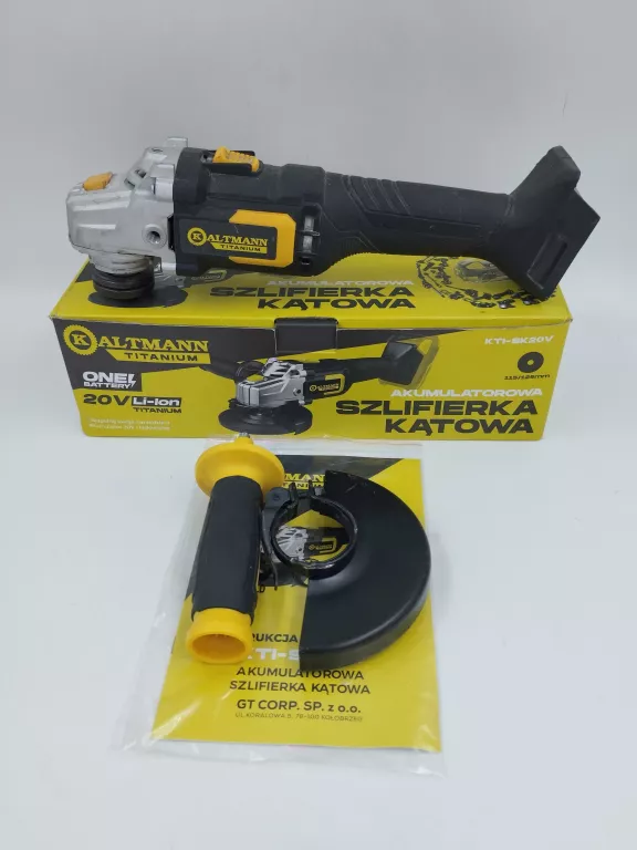 SZLIFIERKA KĄTOWA AKUMULATOROWA KALTMANN TITANIUM KTI-SK20V 115/125MM 20V