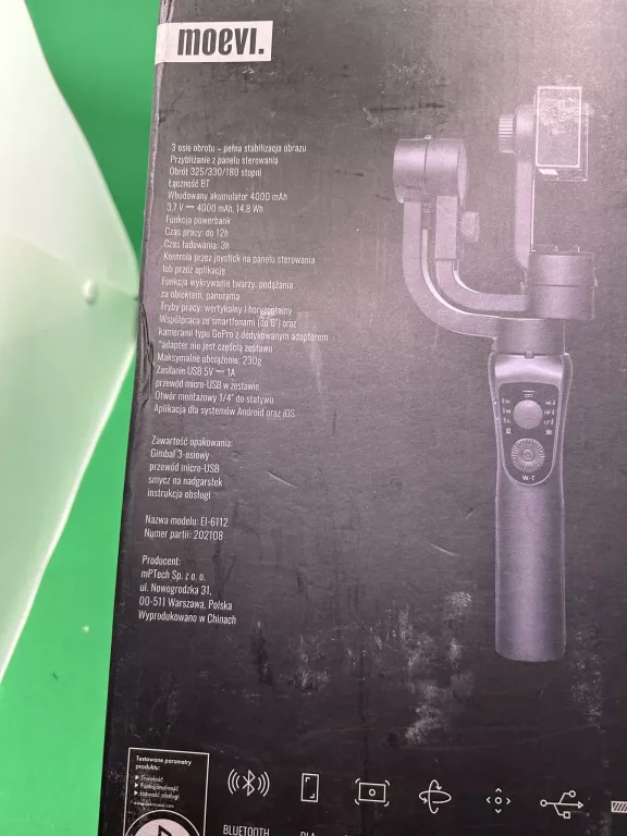 GIMBAL MOEVI EI-6112 KOMPLET NA URZĄDZENIA MAX 5 CALI
