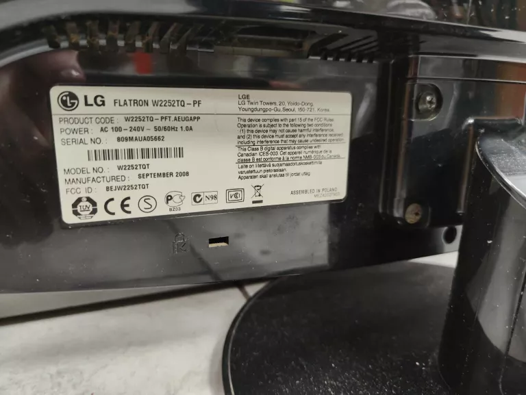 MONITOR LG FLATRON W2252TQ 22"