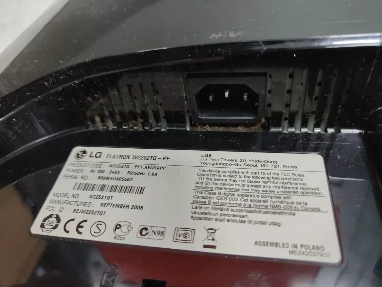 MONITOR LG FLATRON W2252TQ 22"