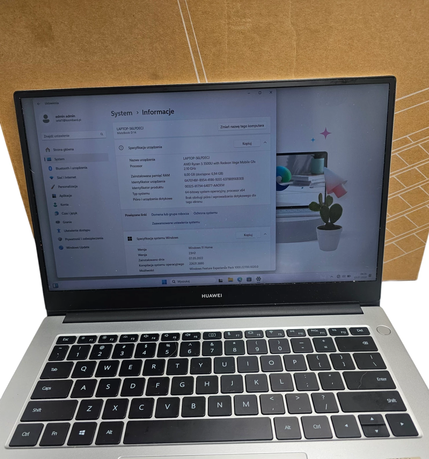 laptop-huawei-matebook-d14-8256ryzen-5-3500u-przekatna-ekranu-14