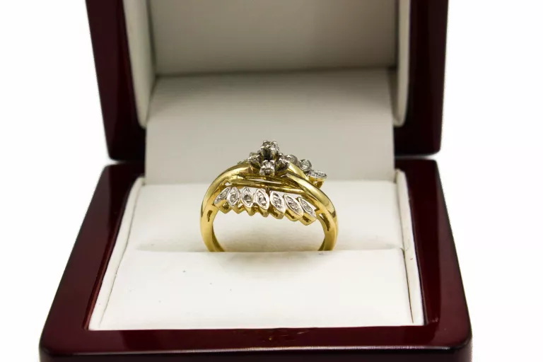 ZŁOTY PIERŚCIONEK Z DIAMENTAMI 0,2CT 4,57G 585