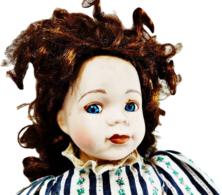 LALKA PORCELANOWA DZIEWCZYNKA USZKODZONE WŁOSY 45 CM