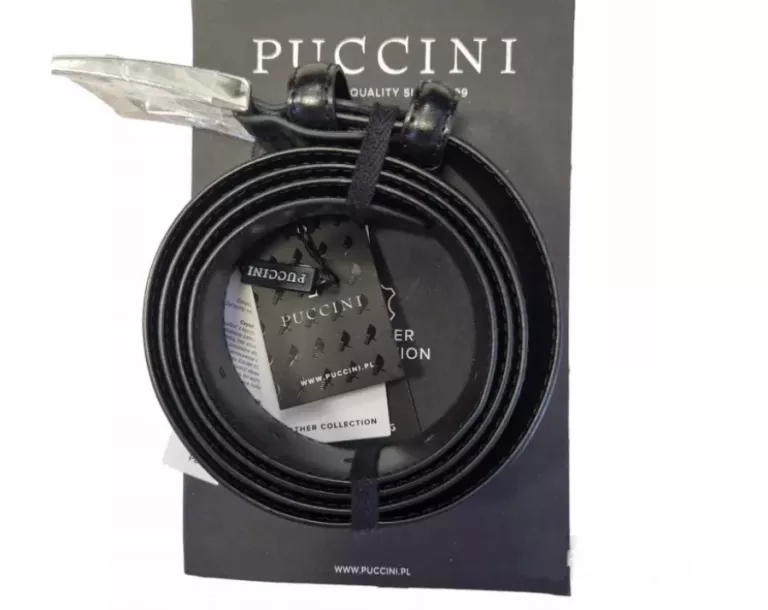 PASEK MĘSKI PUCCINI PABD02125CM-1-4C CZARNY