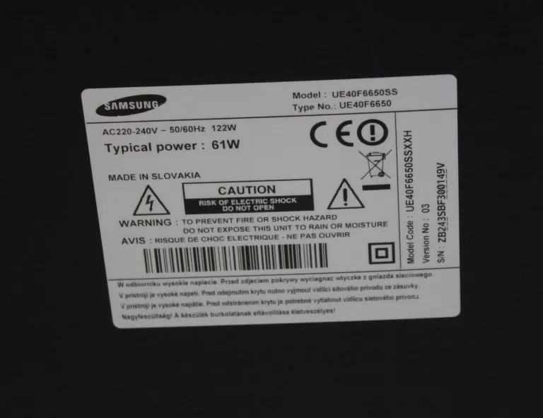 TV SAMSUNG UE40F6650SS