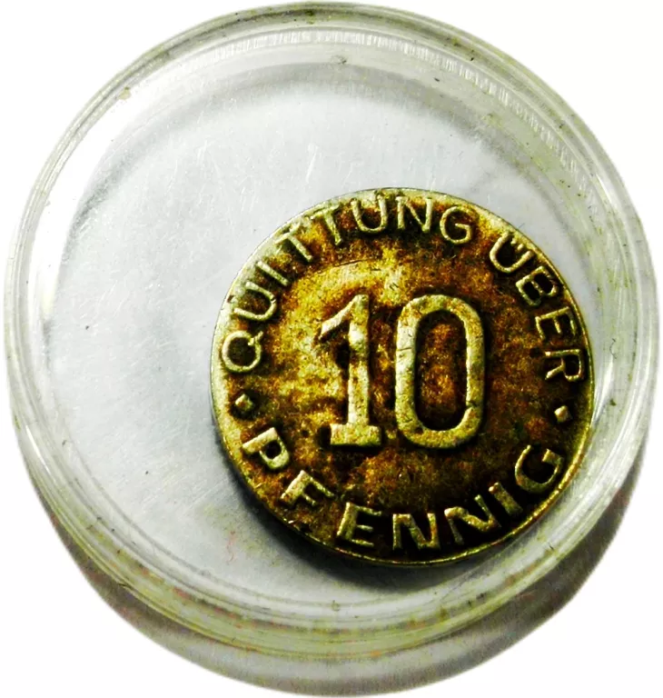 KOLEKCJONERSKA MONETA 1942 PFENNIG 10 FENIGÓW QUITUNG UBER