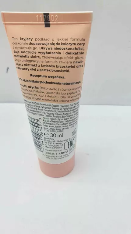 SORAYA GLAM KRYJĄCY PODKŁAD PIELĘGNACYJNY 03 CIEPŁY BEŻ 30 ML