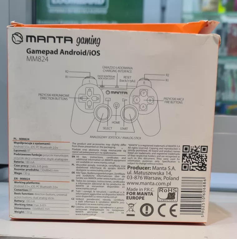 GAMEPAD MANTA MM824 W PUD