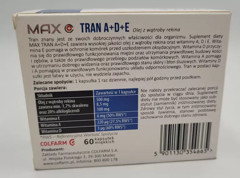COLFARM TRAN MAX A+D+E 60 KAPSUŁEK