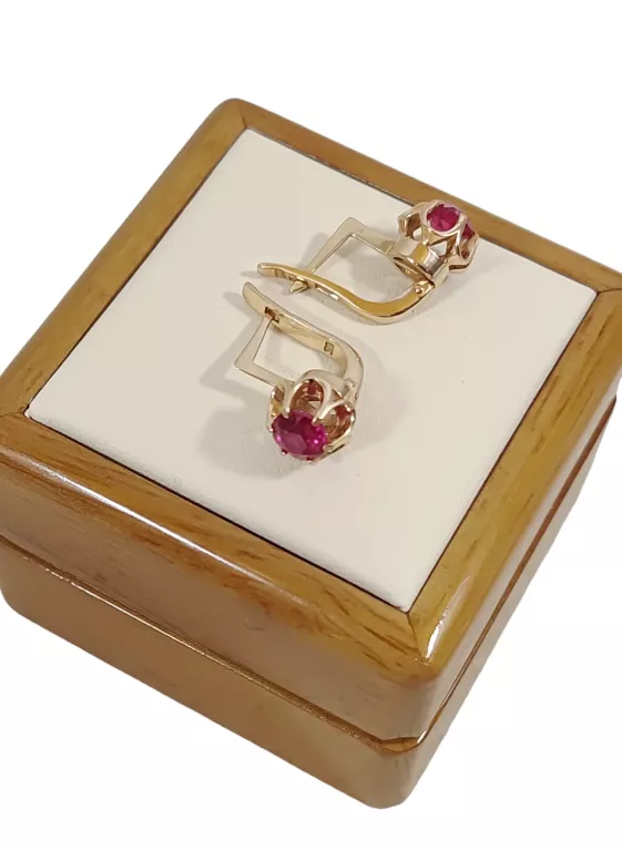 ZŁOTE KOLCZYKI Z OCZKIEM PR585 4,30G 1,4CM